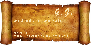 Guttenberg Gergely névjegykártya